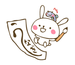 Winter sticker of eel and rabbit sticker #1540495