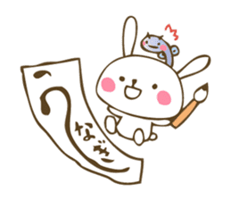 Winter sticker of eel and rabbit sticker #1540495