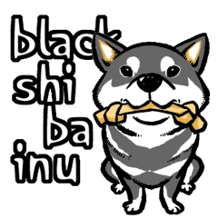 black shiba inu sticker english version