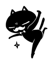 White beard black cat sticker #1542417