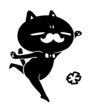 White beard black cat sticker #1542418