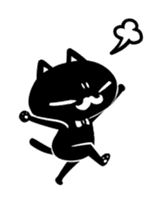 White beard black cat sticker #1542420