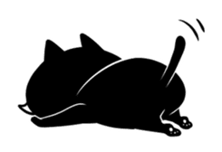 White beard black cat sticker #1542427
