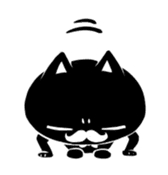 White beard black cat sticker #1542428