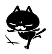 White beard black cat sticker #1542430