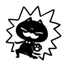 White beard black cat sticker #1542432