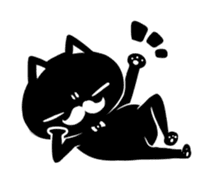 White beard black cat sticker #1542434