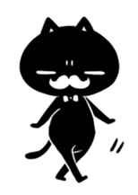 White beard black cat sticker #1542437