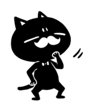 White beard black cat sticker #1542441