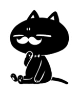 White beard black cat sticker #1542442