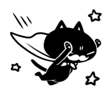 White beard black cat sticker #1542445