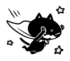 White beard black cat sticker #1542445