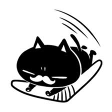 White beard black cat sticker #1542446