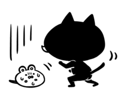 White beard black cat sticker #1542447