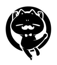 White beard black cat sticker #1542448
