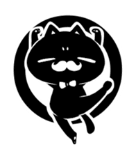 White beard black cat sticker #1542448