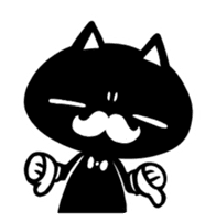 White beard black cat sticker #1542451