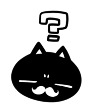 White beard black cat sticker #1542453
