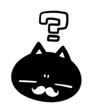 White beard black cat sticker #1542453