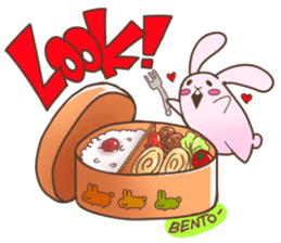Cute rabbit and Japanese food. sticker #1542576