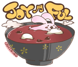 Cute rabbit and Japanese food. sticker #1542578