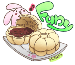Cute rabbit and Japanese food. sticker #1542583