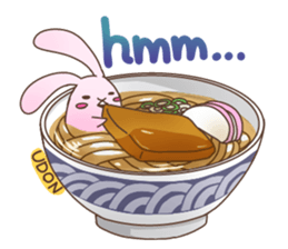 Cute rabbit and Japanese food. sticker #1542584