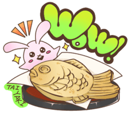 Cute rabbit and Japanese food. sticker #1542589