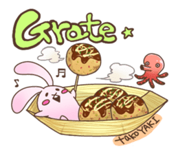 Cute rabbit and Japanese food. sticker #1542590