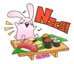 Cute rabbit and Japanese food. sticker #1542592