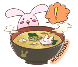 Cute rabbit and Japanese food. sticker #1542596