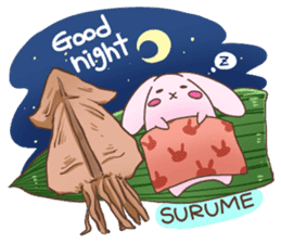Cute rabbit and Japanese food. sticker #1542597