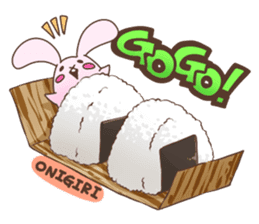 Cute rabbit and Japanese food. sticker #1542598