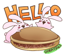 Cute rabbit and Japanese food. sticker #1542599