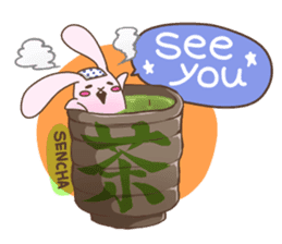 Cute rabbit and Japanese food. sticker #1542602