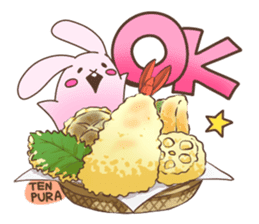 Cute rabbit and Japanese food. sticker #1542605