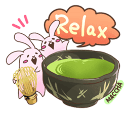 Cute rabbit and Japanese food. sticker #1542607