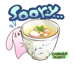 Cute rabbit and Japanese food. sticker #1542609