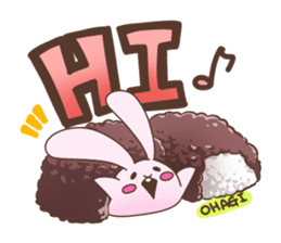 Cute rabbit and Japanese food. sticker #1542614