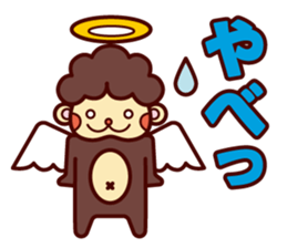 Monkey angel sticker #1543676