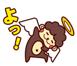 Monkey angel sticker #1543690