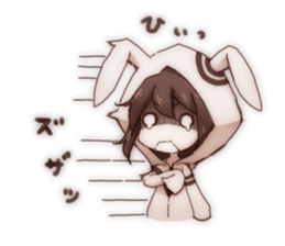 girl&rabbit sticker #1547081