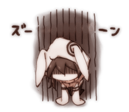 girl&rabbit sticker #1547090