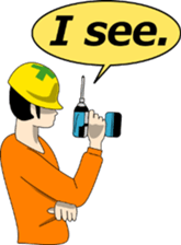 Yellow helmet/ English ver sticker #1547228