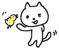 The unrestrained free White cat sticker #1547567