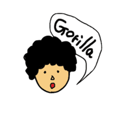 Gorilla and Afro sticker #1553736