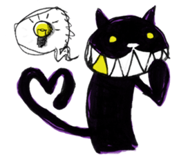 Camouflage cat and black cat sticker #1563819