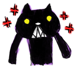 Camouflage cat and black cat sticker #1563821