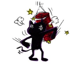 Camouflage cat and black cat sticker #1563822