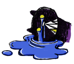 Camouflage cat and black cat sticker #1563823